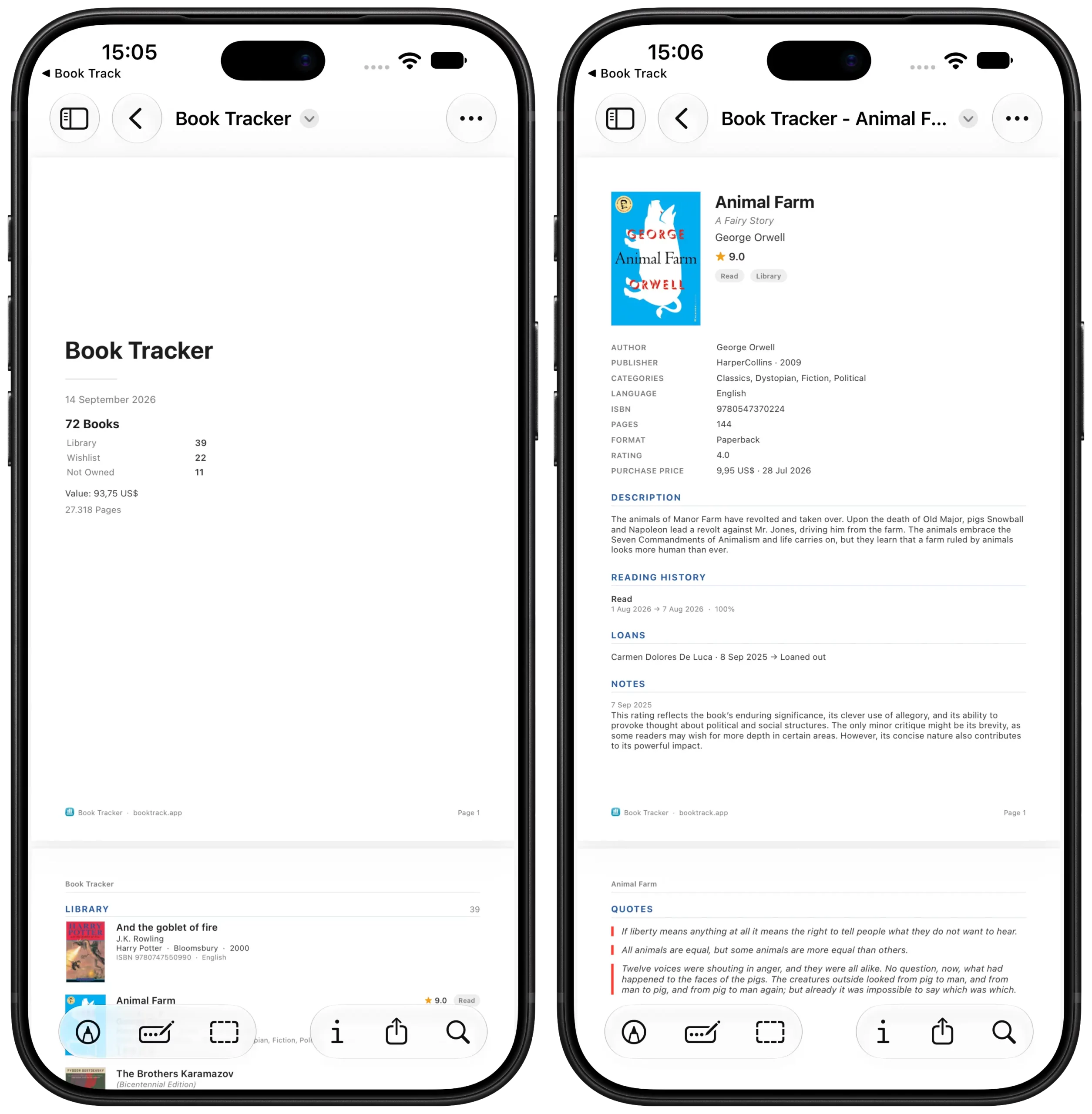 Your library, as a document you can keep anywhere.